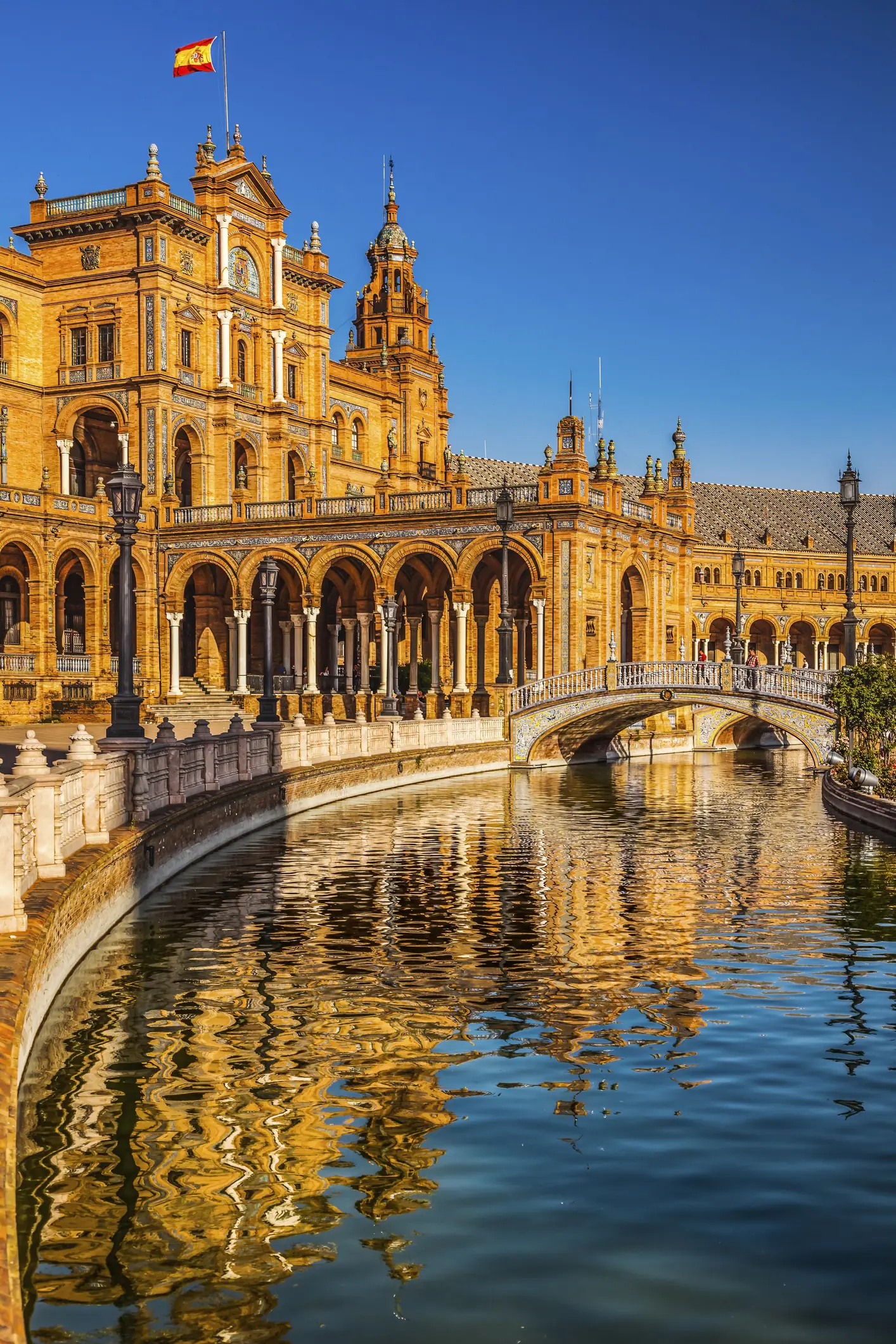 Plaza de España in Seville at sunset