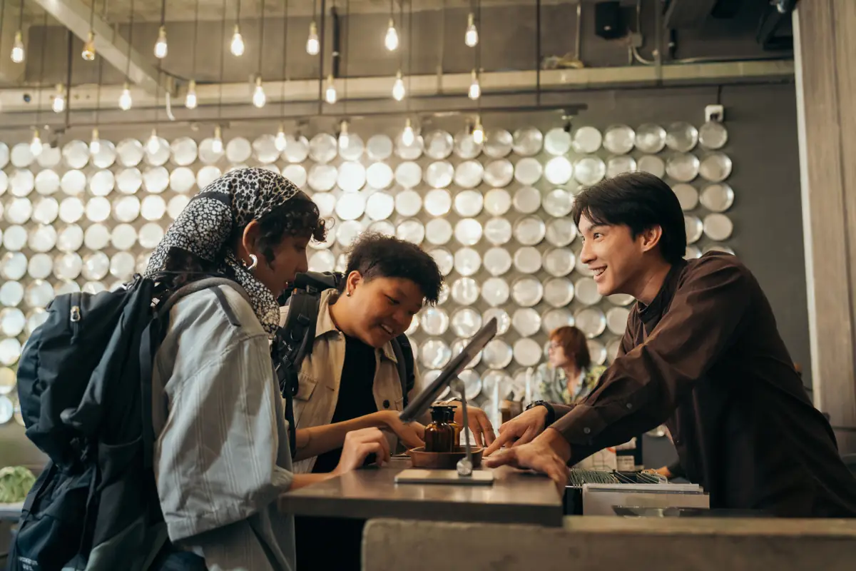 Travellers planning a trip